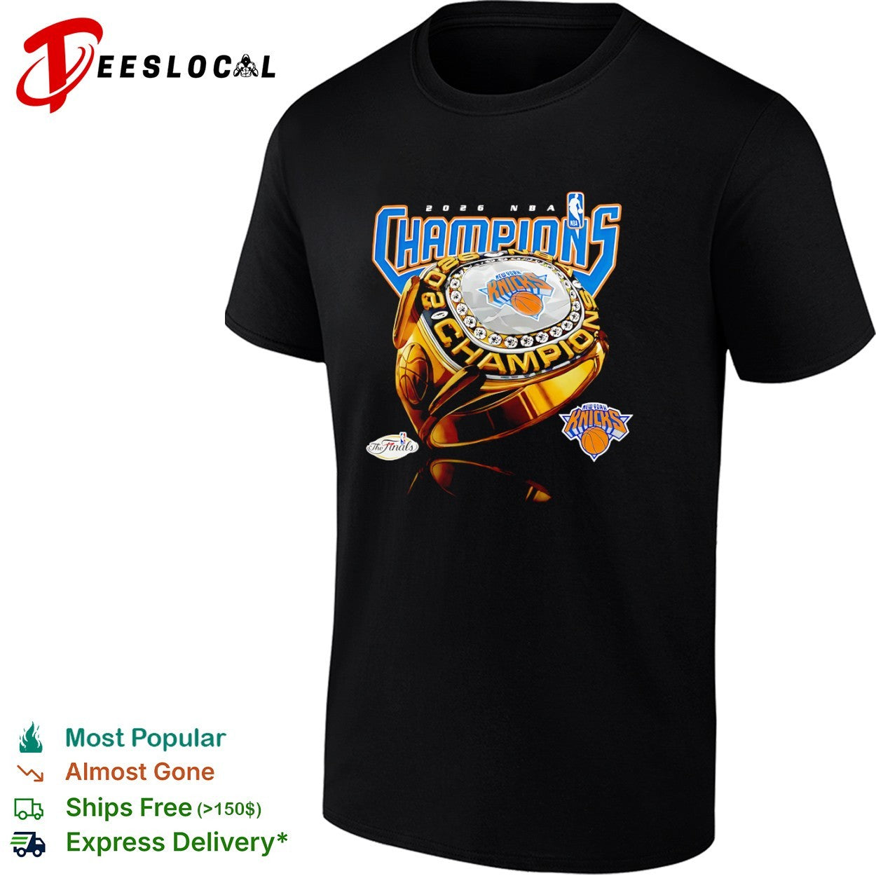 2026 NBA Champions New York Knicks Ring Trophy The Finals Basketball shirt