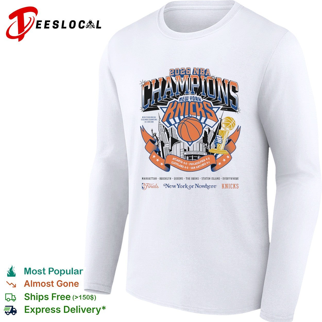 2026 NBA Champions New York Knicks Shirt Atlanta 4 2 Philadelphia 4 0 Cleveland 4 0