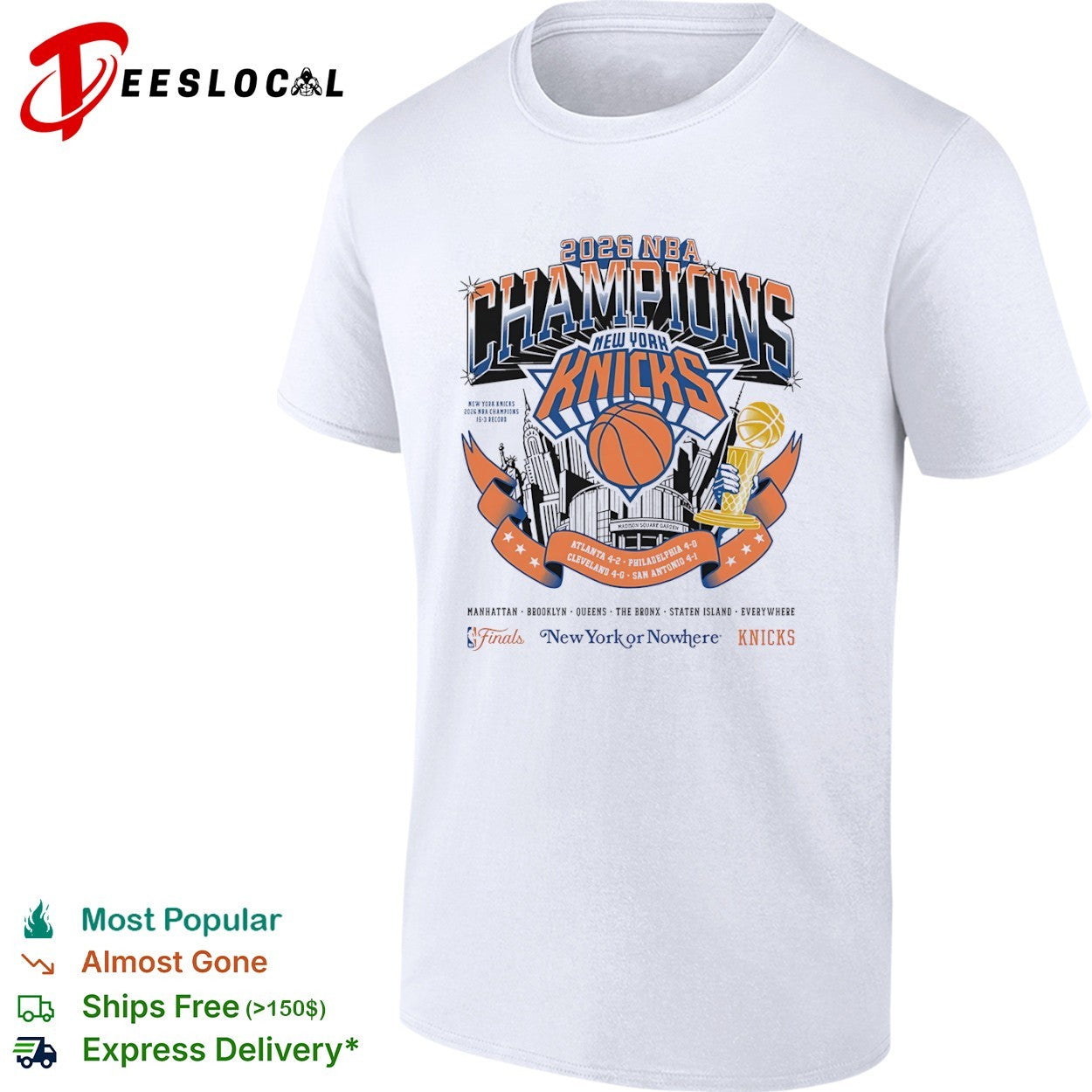 2026 NBA Champions New York Knicks Shirt Atlanta 4 2 Philadelphia 4 0 Cleveland 4 0