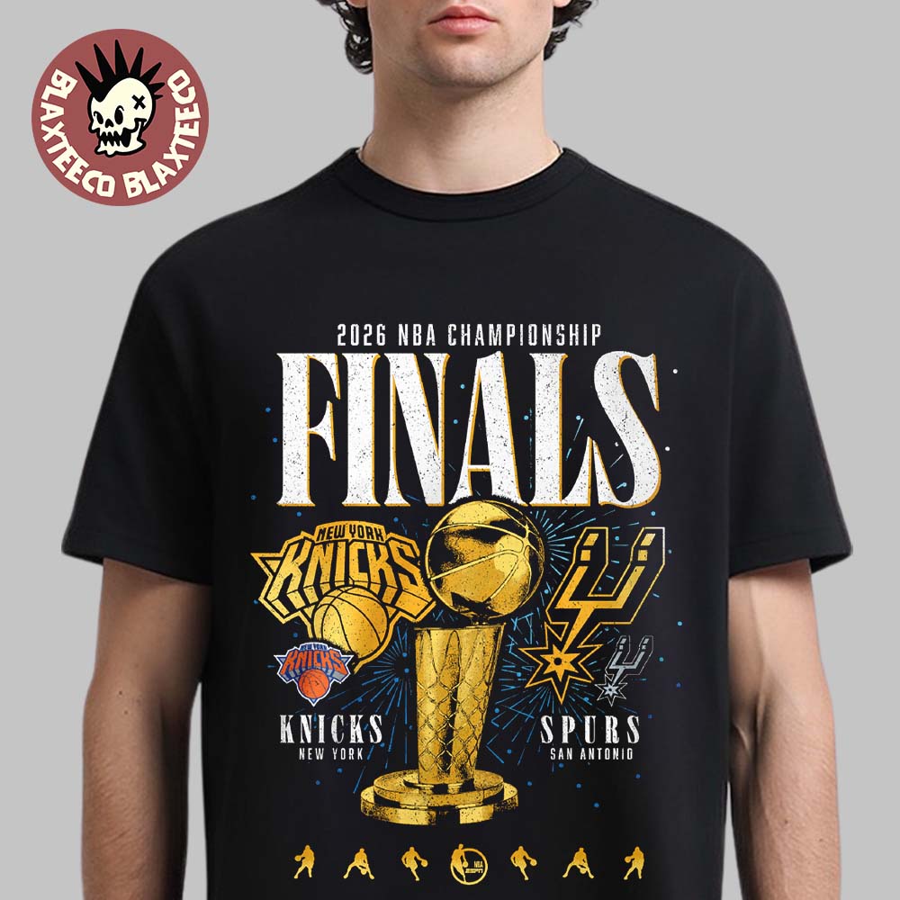 2026 NBA Championship Finals X ESPN New York Knicks Vs San Antonio Spurs Matchup Trophy T-Shirt