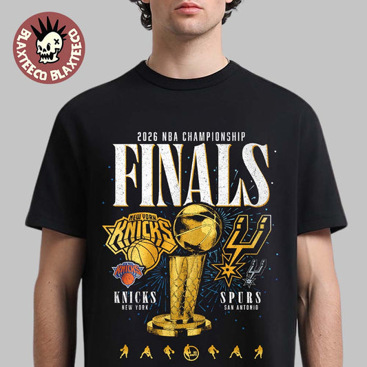 2026 NBA Championship Finals X ESPN New York Knicks Vs San Antonio Spurs Matchup Trophy T-Shirt