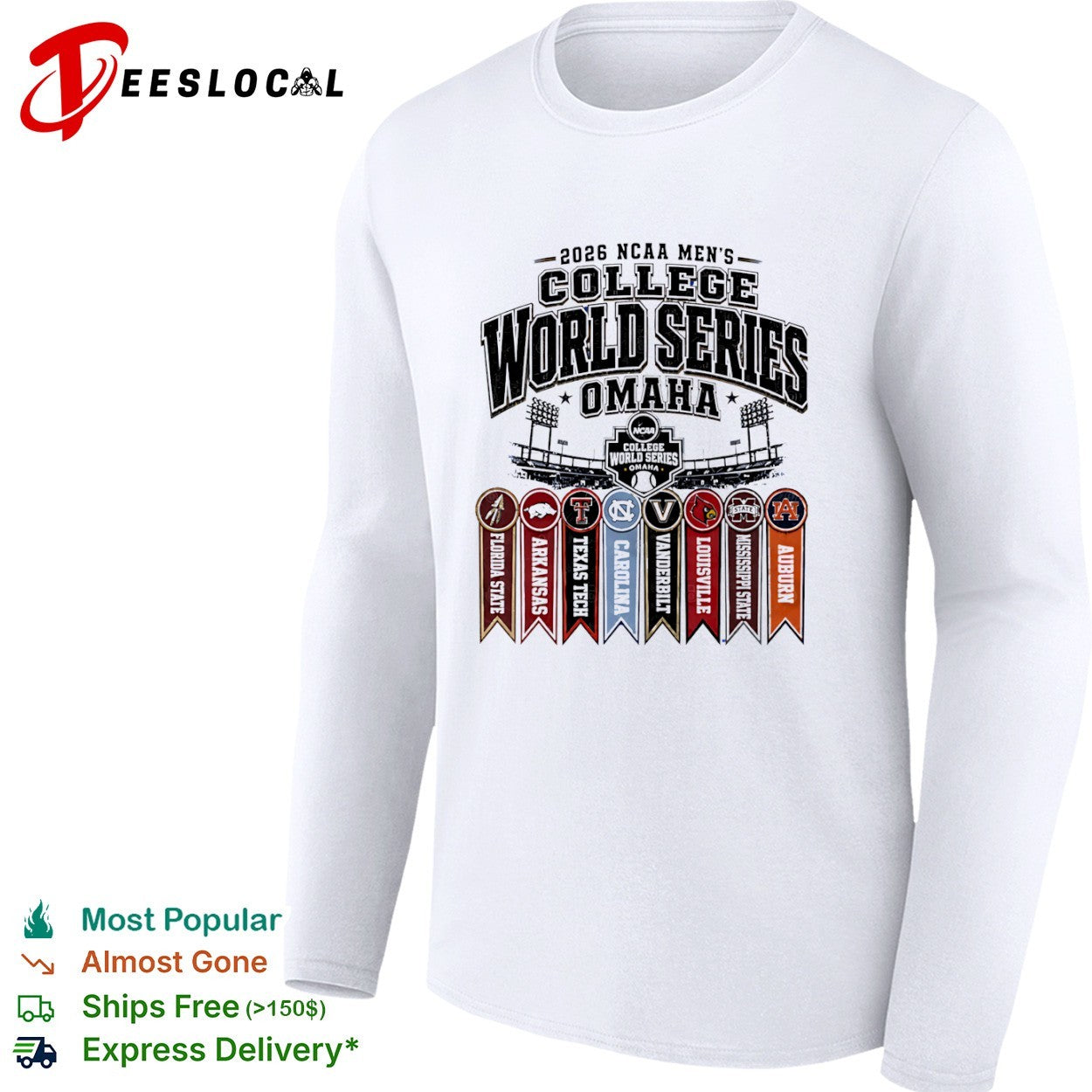 2026 NCAA College World Series Omaha Florida State Arkansas Texas Tech Carolina shirt
