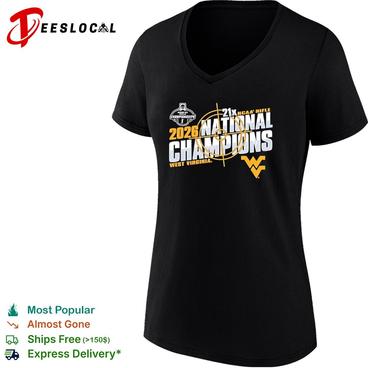 2026 West Virginia Mountaineers 21x NCAA Rifle National Champions logo shirt