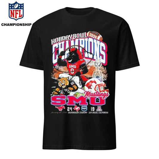 2026 Holiday Bowl Champions SMU Mustangs 24-19 Score Vintage Mascot Shirt