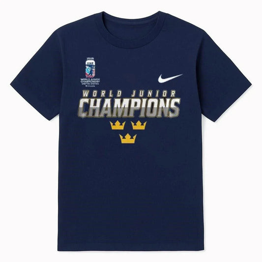 2026 IIHF World Junior Champions Sweden National Ice Hockey Team Shirt
