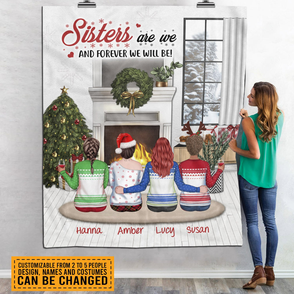 Personalized Besties Sisters Are We And Forever We Will Be Fleece Blanket – Custom Besties Sherpa Blanket