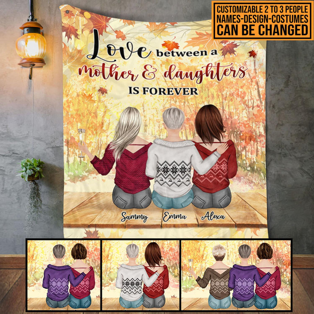 Personalized Love Between A Mother And Daughters Is Forever Letter Fleece Blanket – Sherpa Blanket