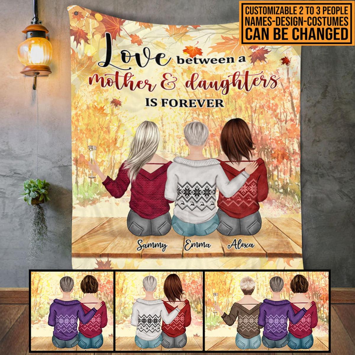 Personalized Love Between A Mother And Daughters Is Forever Letter Fleece Blanket – Sherpa Blanket