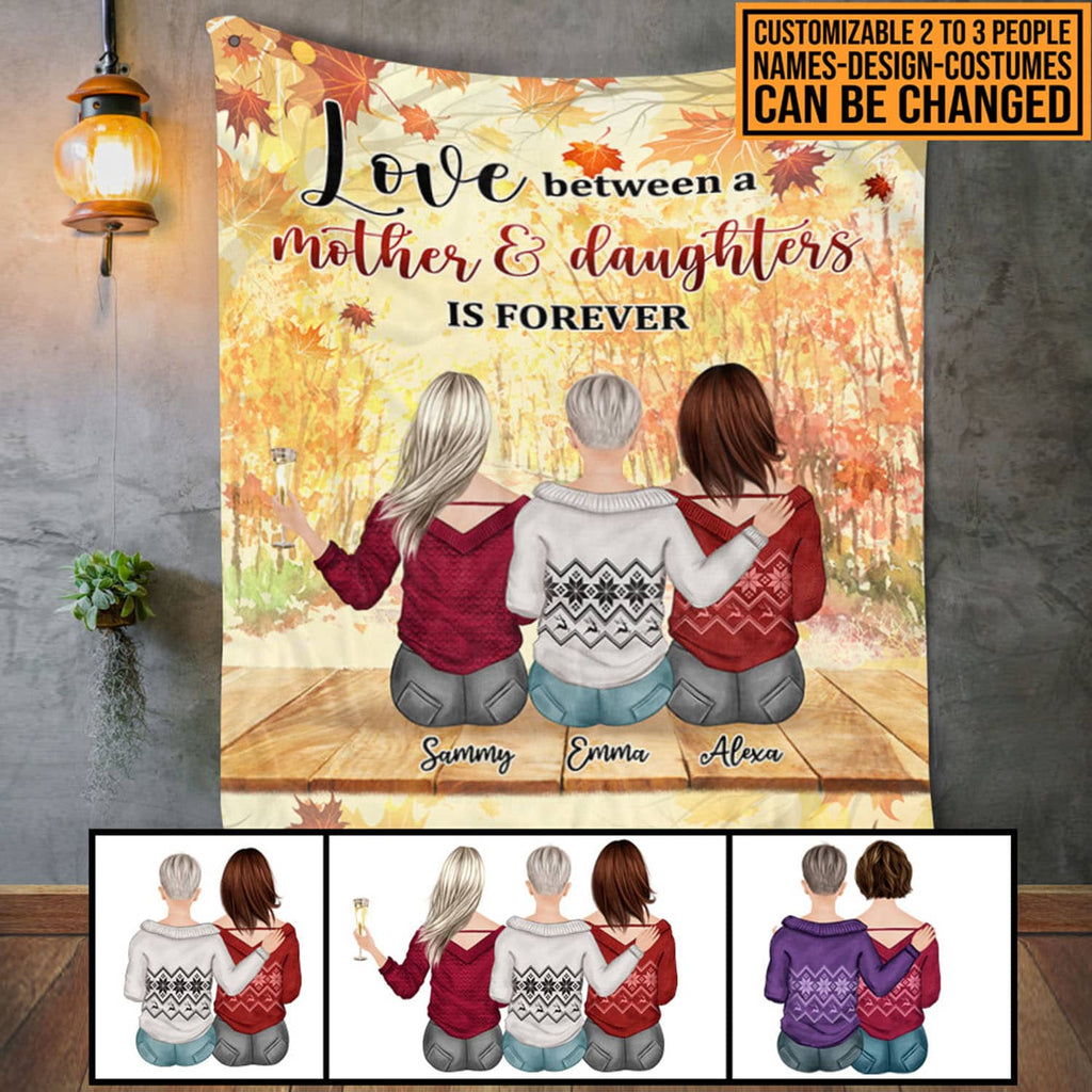 Personalized Love Between A Mother And Daughters Is Forever Letter Fleece Blanket – Sherpa Blanket