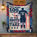 Personalized Hockey You Miss 100 Percent Of The Shots You Don’t Take American Flag Fleece Blanket – Sherpa Blanket
