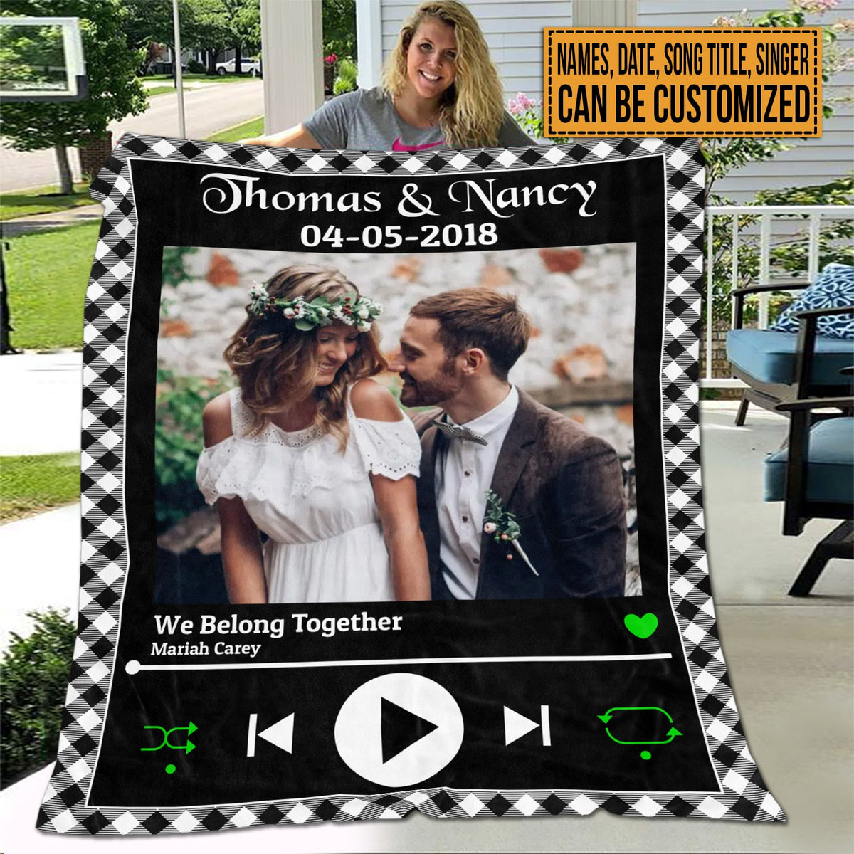 Custom Music Photo Valentines Gifts Personalized Custom Blankets for Boyfriend Gifriend Fleece Blanket – Mink Blanket