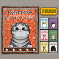 Personalized Cat Breed Paws Off It’s My Blanket Customized Cat Fleece Blanket – Mink Blanket – Woven Blanket