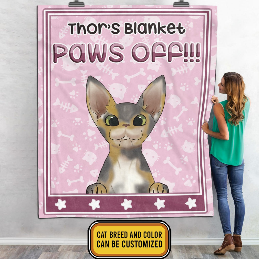 Personalized Cat Breed Paws Off It’s My Blanket Customized Cat Fleece Blanket – Mink Blanket – Woven Blanket