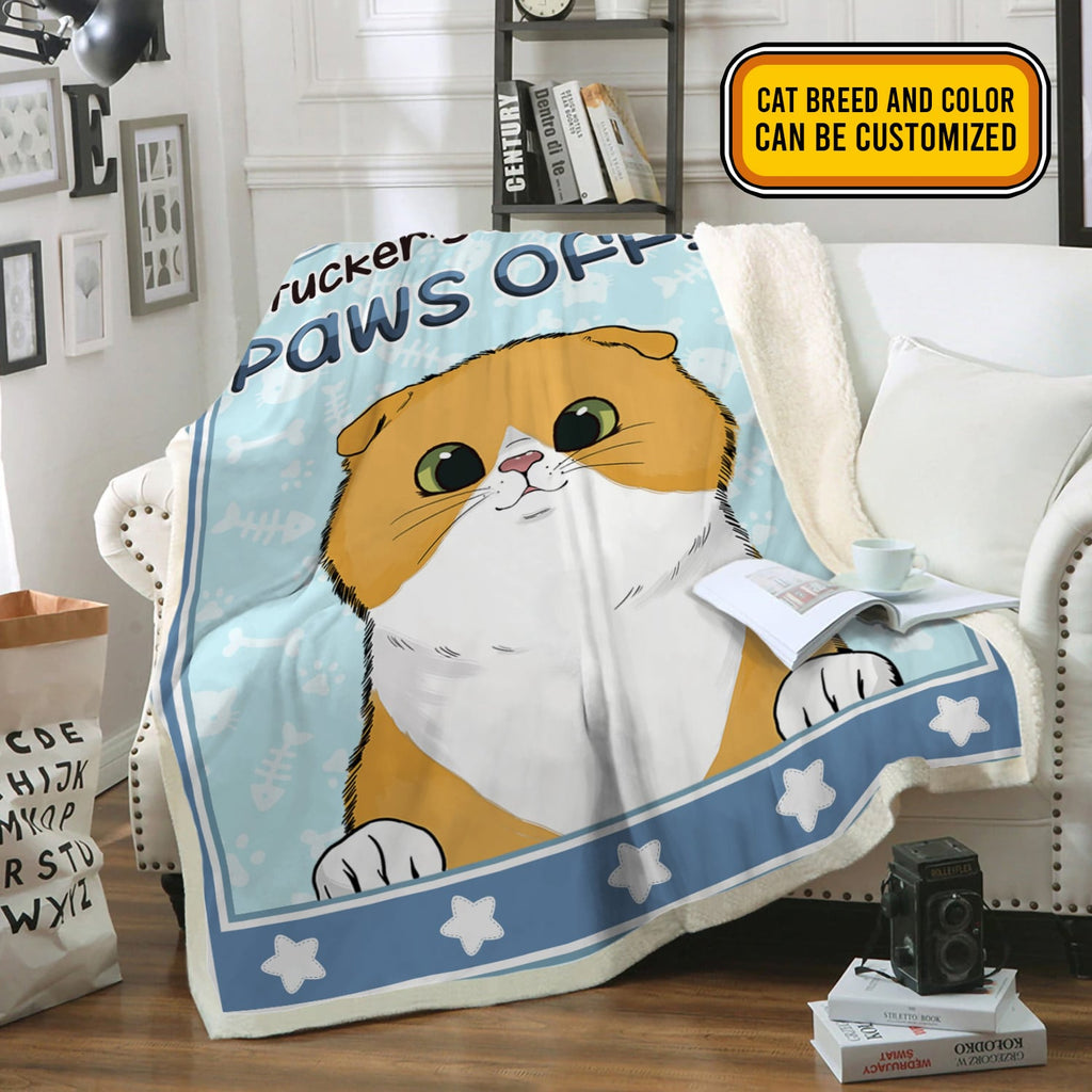 Personalized Cat Breed Paws Off It’s My Blanket Customized Cat Fleece Blanket – Mink Blanket – Woven Blanket