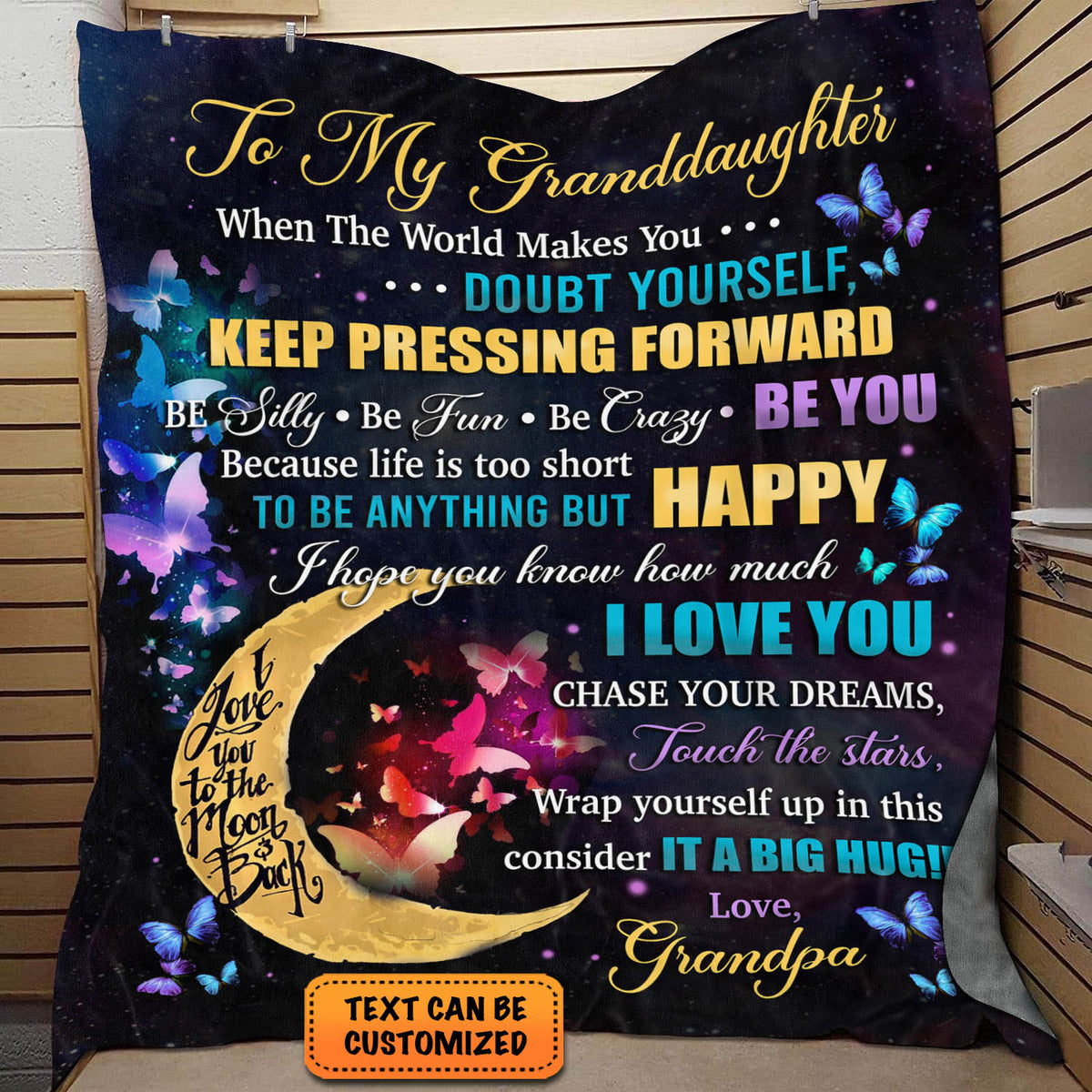 Gifts for Granddaughter Personalized When The World Makes You Doubt Yourself Keep Pressing Forward Fleece Blanket – Mink Blanket