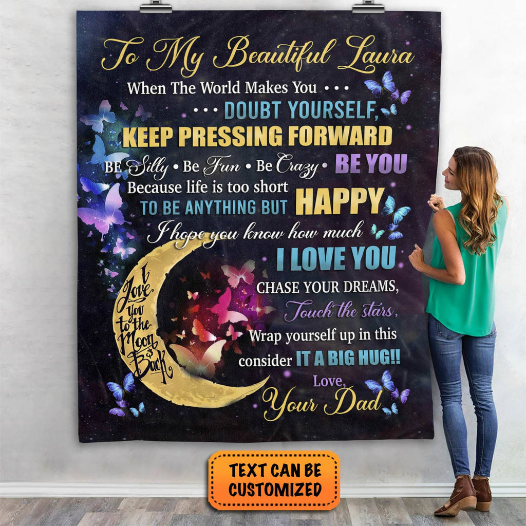 Gifts for Granddaughter Personalized When The World Makes You Doubt Yourself Keep Pressing Forward Fleece Blanket – Mink Blanket