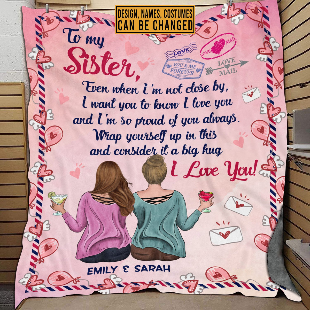 Personalized To My Sister Letter Blanket – Custom Blanket Gift For Sister From Sister