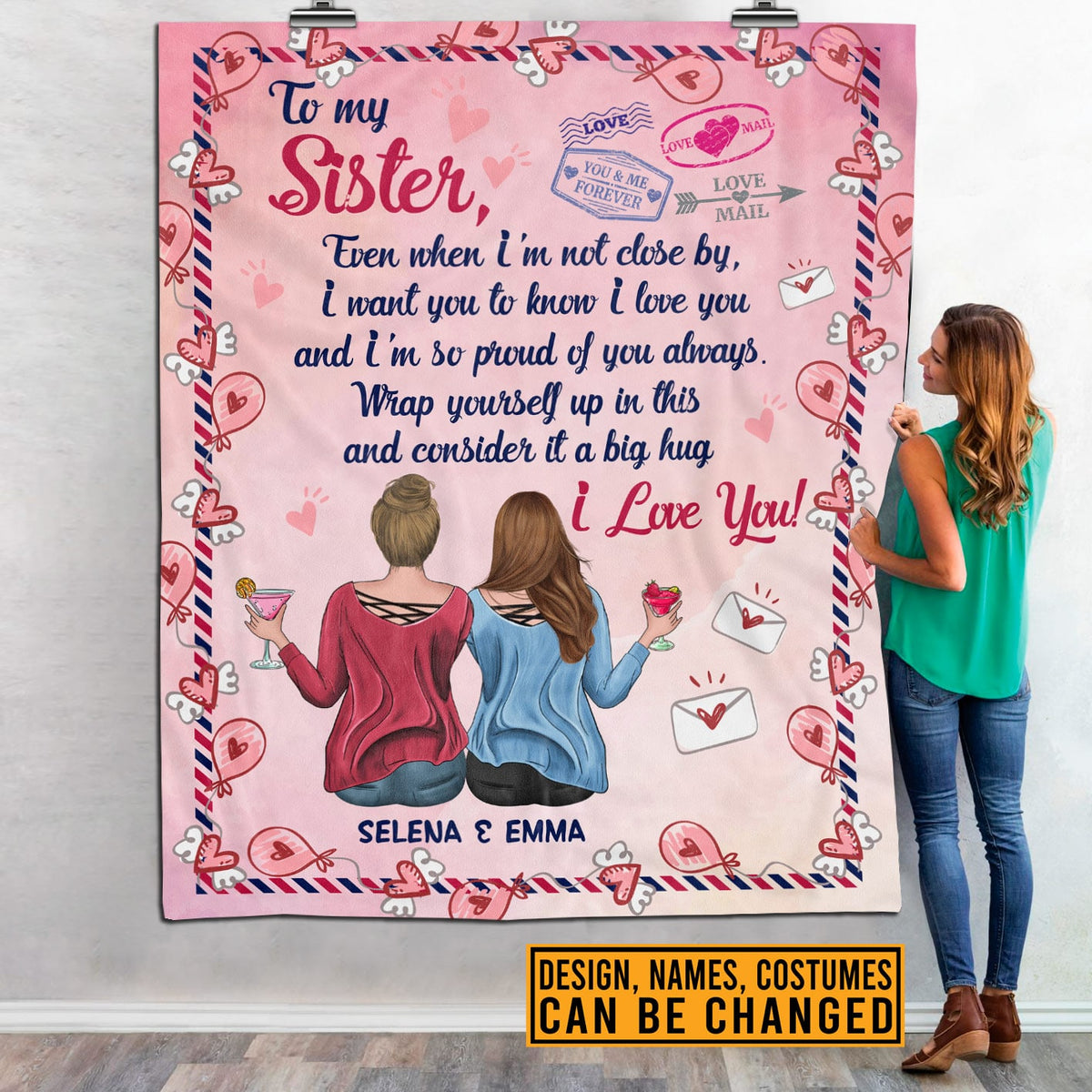 Personalized To My Sister Letter Blanket – Custom Blanket Gift For Sister From Sister
