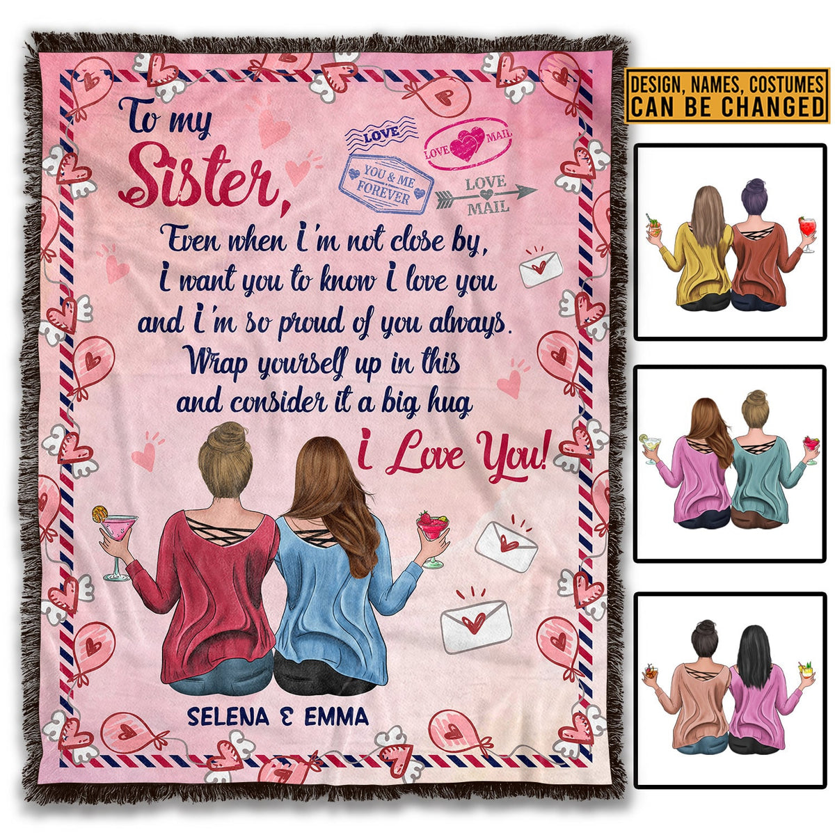Personalized To My Sister Letter Blanket – Custom Blanket Gift For Sister From Sister
