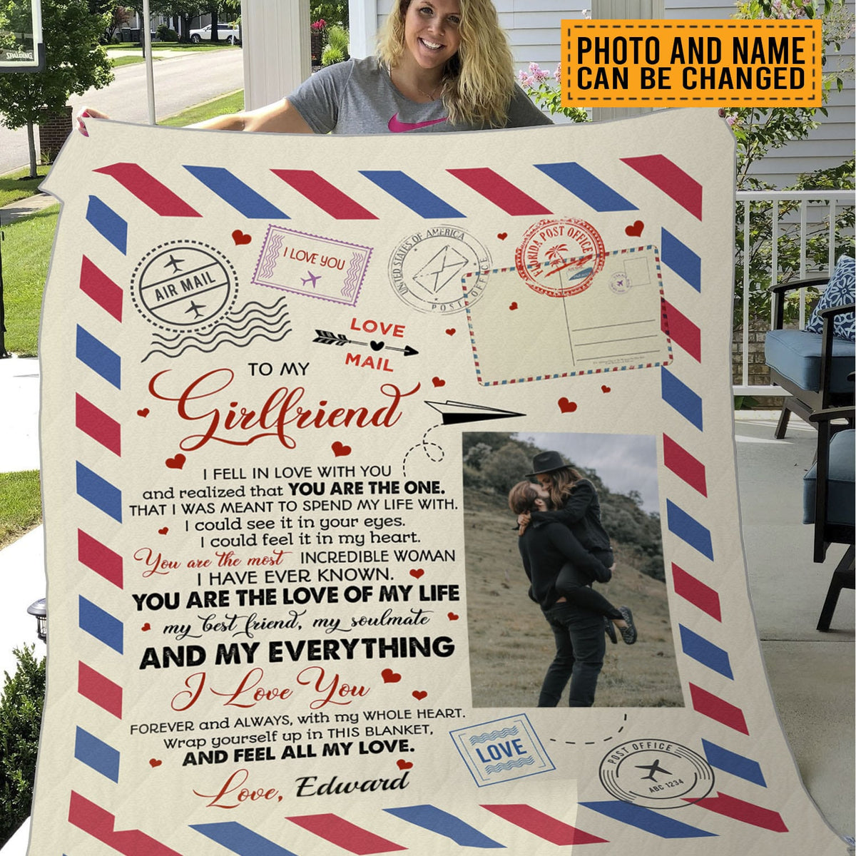 Custom Photo Blanket Valentines Gifts For Her To My Girlfriend I Fell in Love With You and Realized that Fleece Blanket – Mink Blanket
