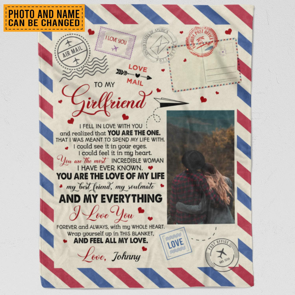 Custom Photo Blanket Valentines Gifts For Her To My Girlfriend I Fell in Love With You and Realized that Fleece Blanket – Mink Blanket
