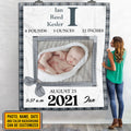 Personalized Photo Baby Information Fleece Blanket- Mink Sherpa Blanket – Woven Blanket