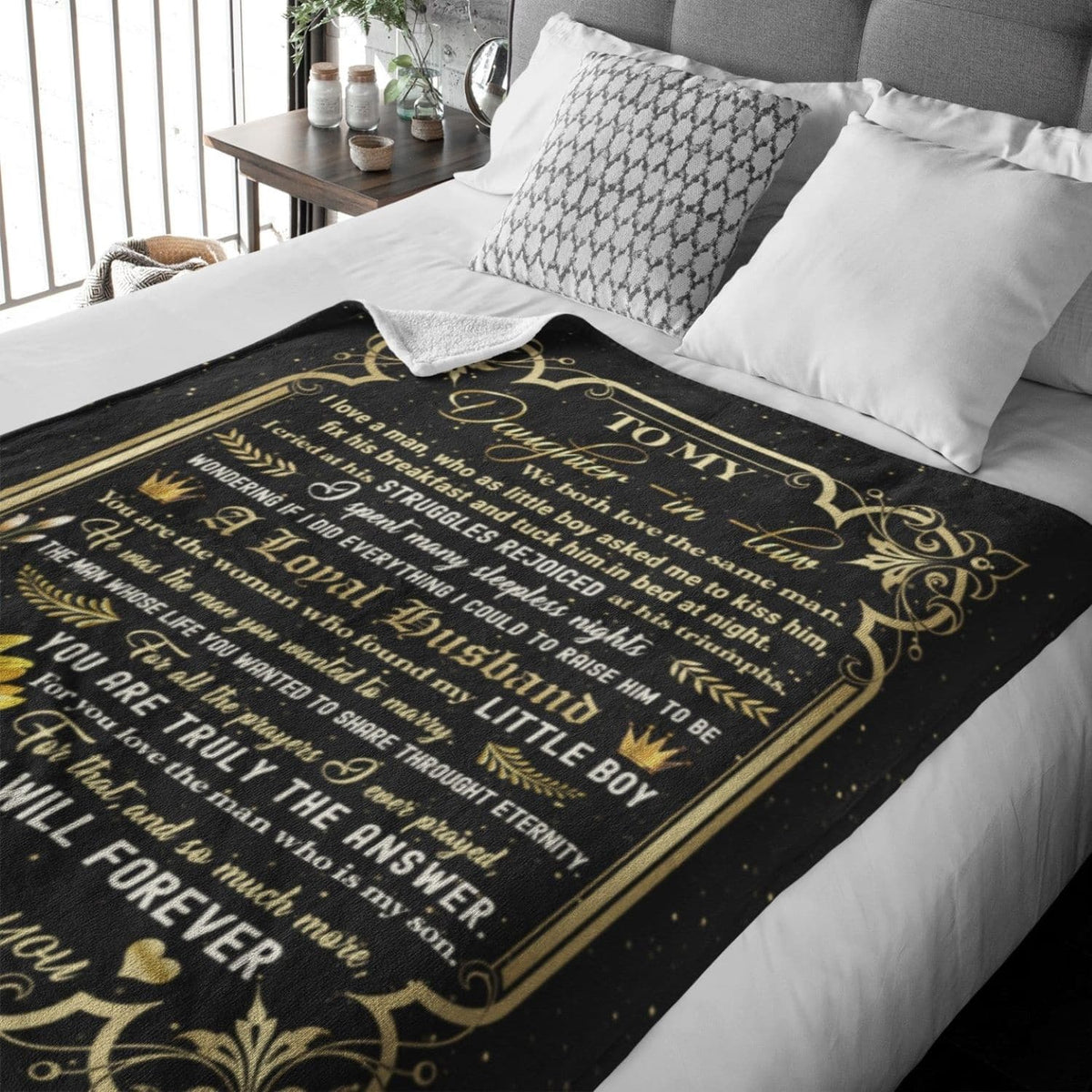 To My Daughter-In-Law We Both Love The Same Man Blanket Gift From Mom – Birthday Throw Blanket To Daughter
