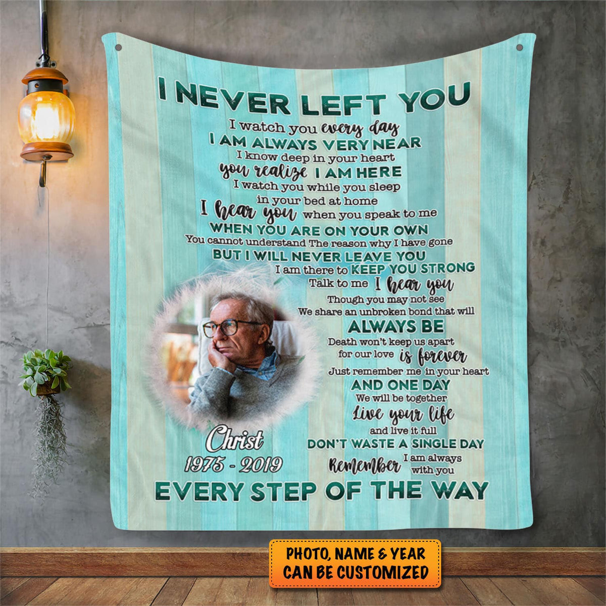 Custom Photo I Never Left You Memorial Fleece Blanket – Personalized Loving Memory Blanket With Picture