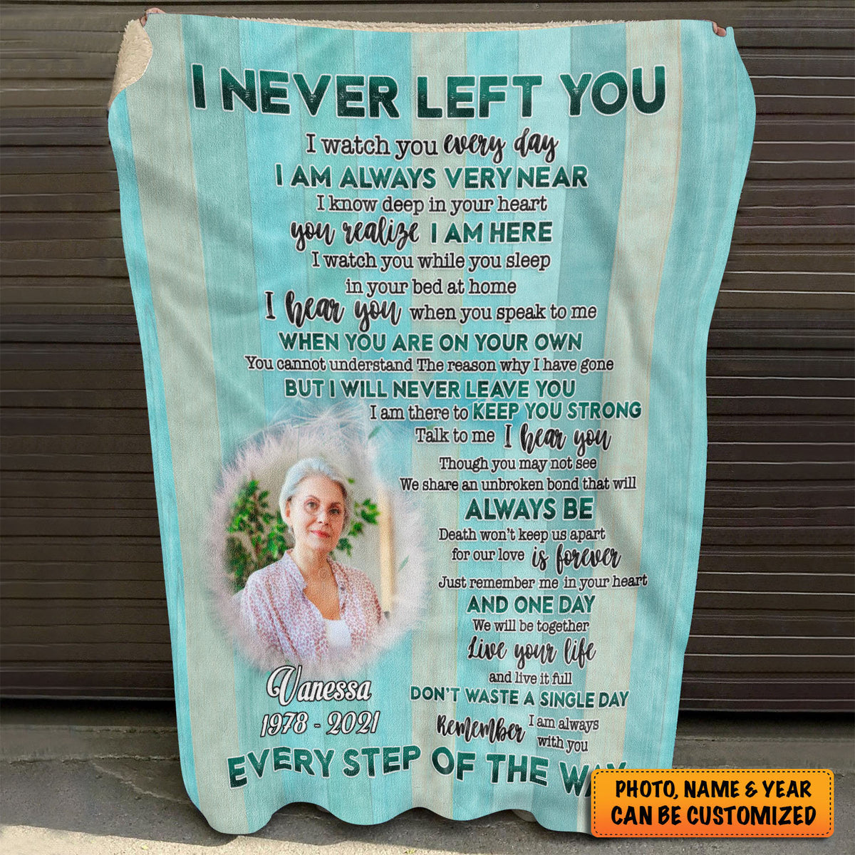 Custom Photo I Never Left You Memorial Fleece Blanket – Personalized Loving Memory Blanket With Picture