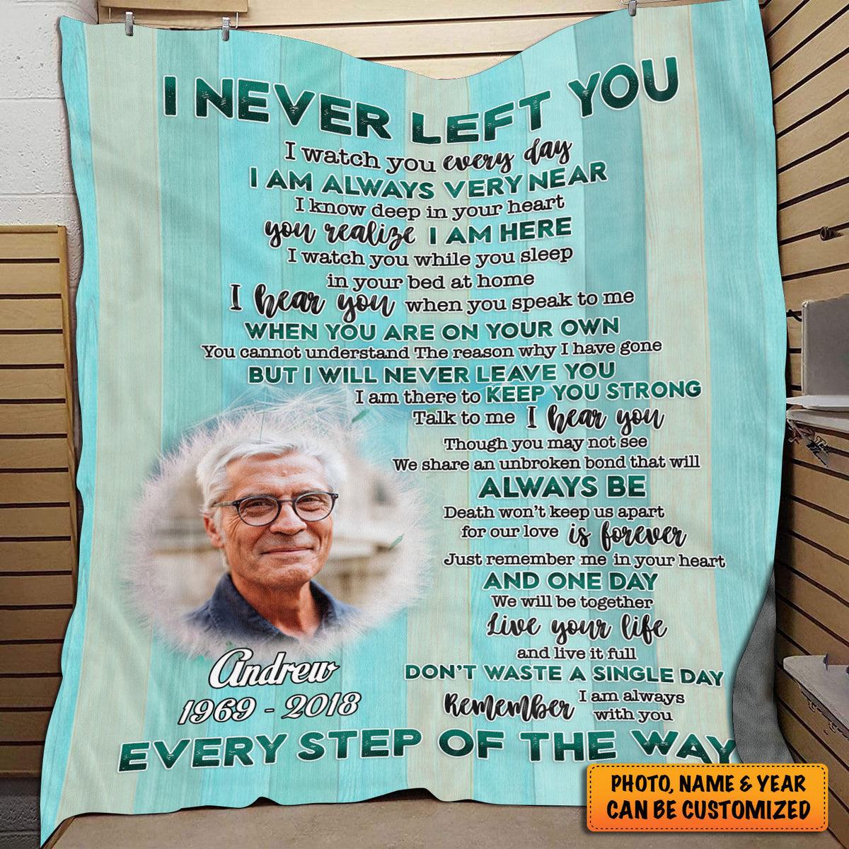 Custom Photo I Never Left You Memorial Fleece Blanket – Personalized Loving Memory Blanket With Picture