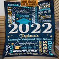 Personalized Name Class of 2022 Graduation Blanket – Graduation gifts for Her and Him – Senior 2022 Customized Name Gift