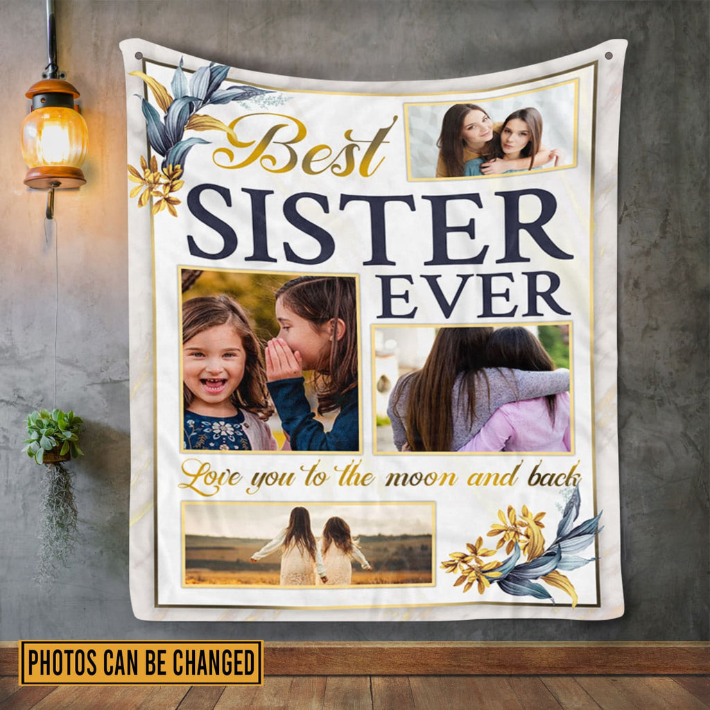 Personalized Photo Blanket for Sister – Sister Gift for Birthday – Sister Gifts Idea – Collage Blanket Fleece Blanket