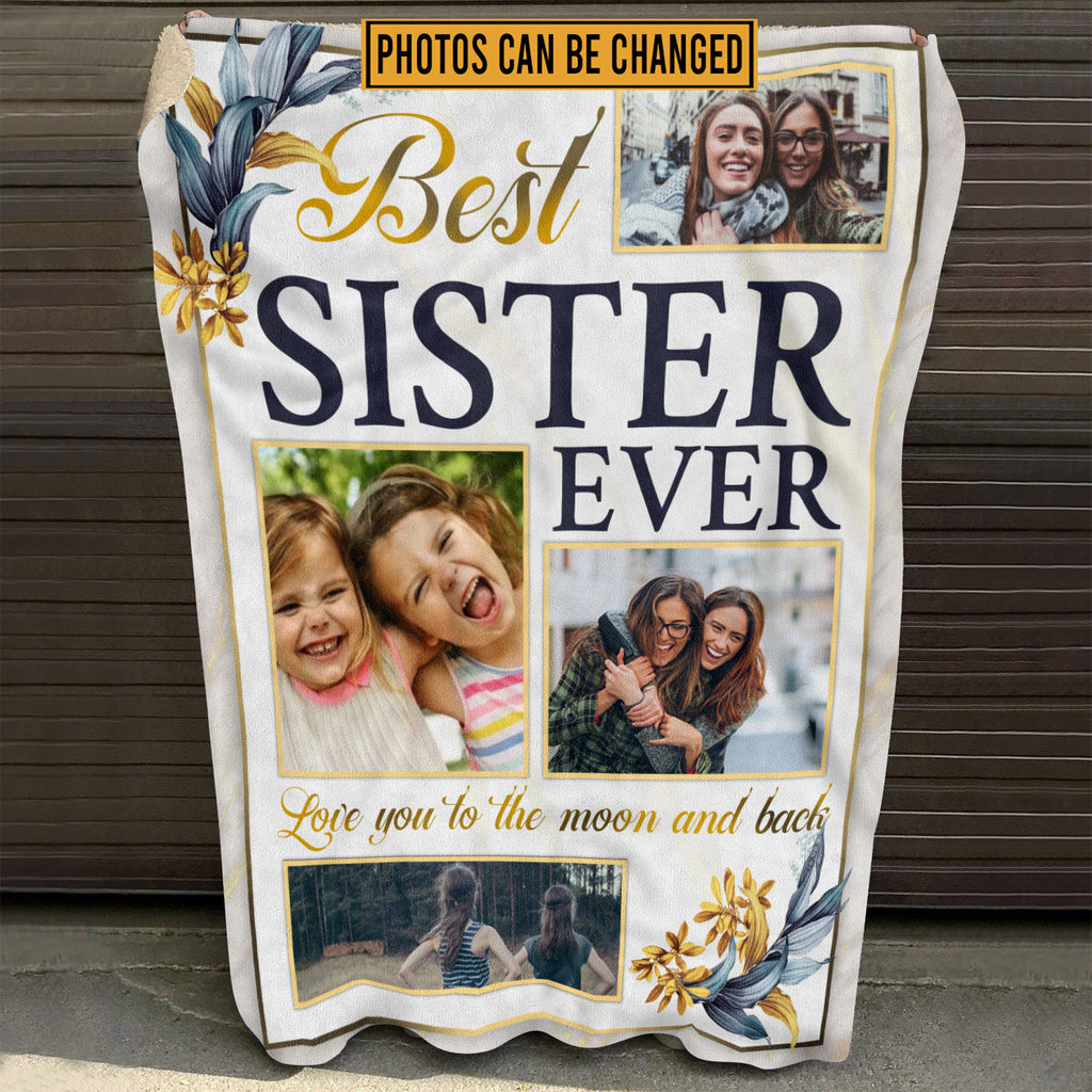 Personalized Photo Blanket for Sister – Sister Gift for Birthday – Sister Gifts Idea – Collage Blanket Fleece Blanket