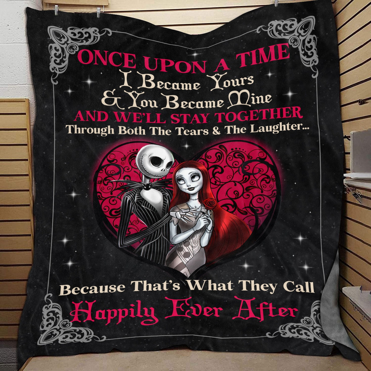 Once upon A Time I Became Yours and You Became Mine and We’ll Stay Together Happily Ever After Blanket – Halloween Couple Sherpa Blanket