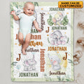 Personalized Name Baby Blanket Elephant – Custom Funny Cute Elephant Baby Name Fleece Soft Blanket
