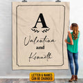 Custom Blanket with Name, Personalized Monogram Name Fleece Blankets – Couple Name Throw Blanket