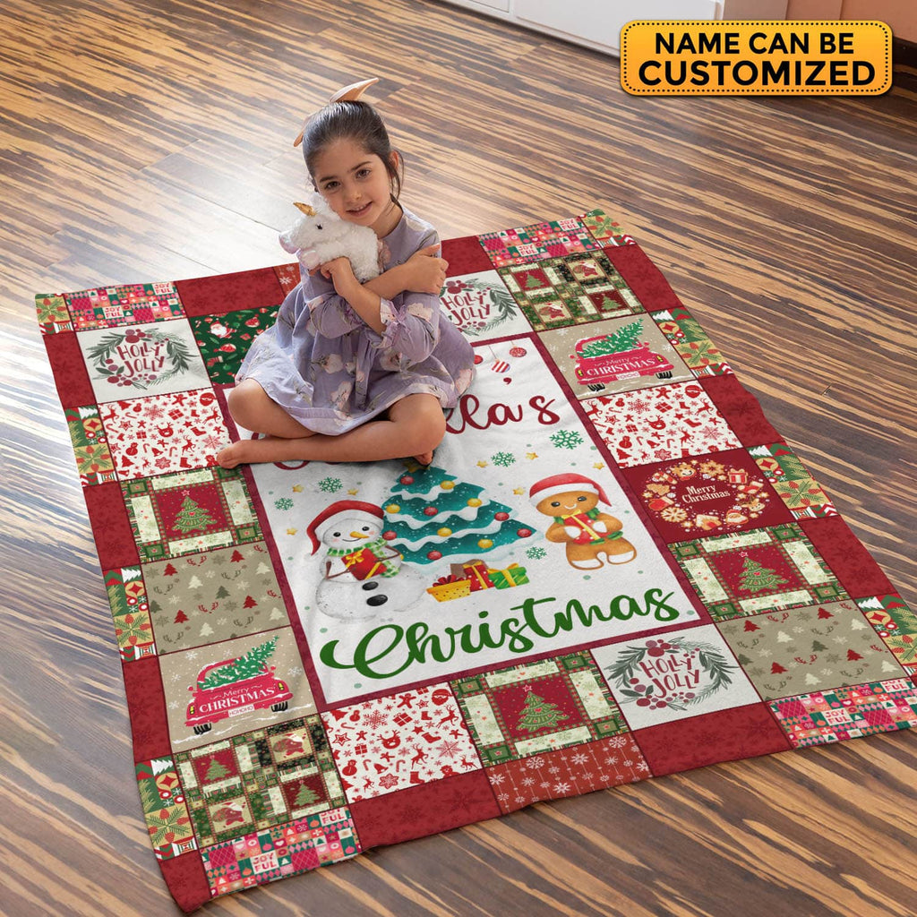 Personalized Christmas Name Baby Blanket – Custom Baby Name Soft Blanket