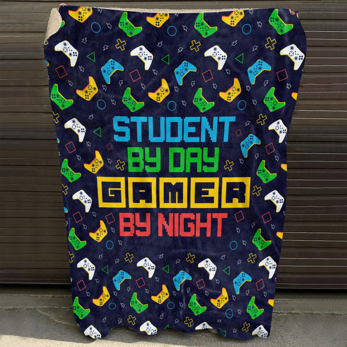 Personalized Name Student By Day Gamer By Night Throw Blanket – Custom Gaming Blanket