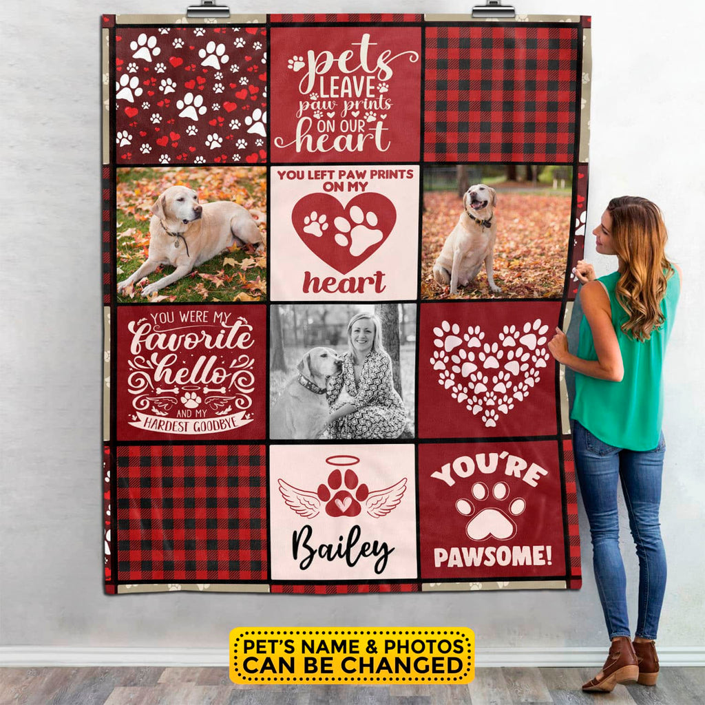 Custom Photo Pet Memorial Blanket – In Loving Memory of Loss Dog / Cat Memorial Custom Blanket – Pet Memorial Gift