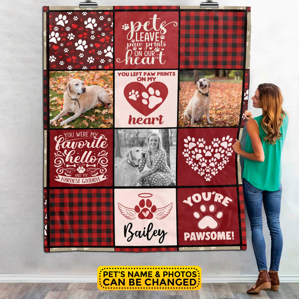 Custom Photo Pet Memorial Blanket – In Loving Memory of Loss Dog / Cat Memorial Custom Blanket – Pet Memorial Gift