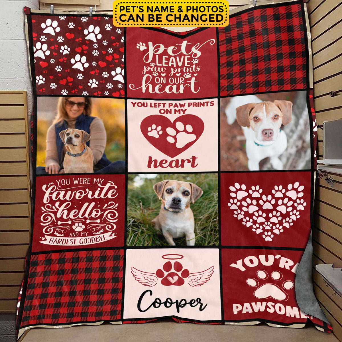 Custom Photo Pet Memorial Blanket – In Loving Memory of Loss Dog / Cat Memorial Custom Blanket – Pet Memorial Gift