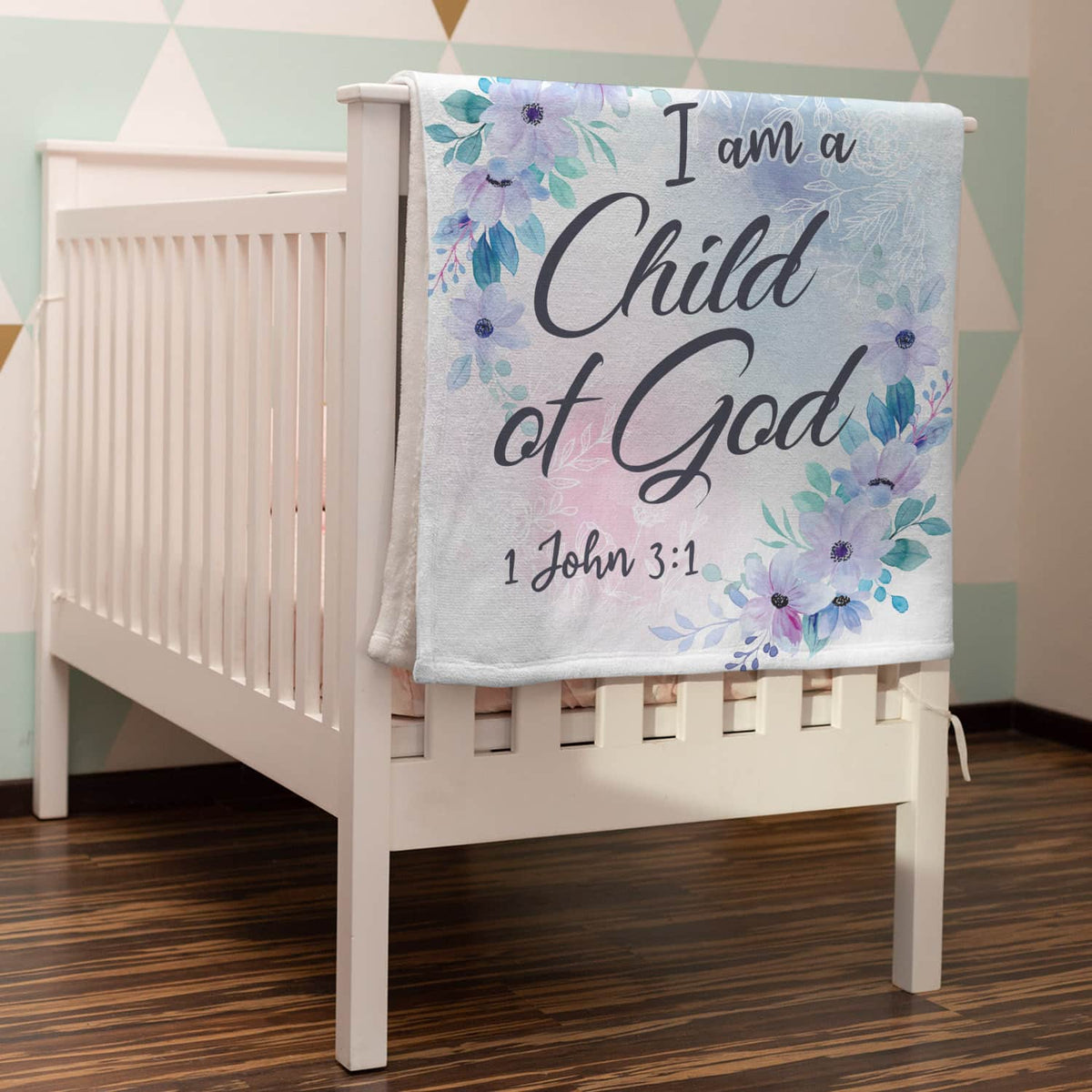 I Am A Child of God John 3: 1 Bible Verse Throw Blanket – Baby Blanket – Christian Fleece Blanket