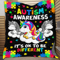 Its OK To Be Different Unicorn Throw Blanket – Autism Awareness Acceptance Blanket