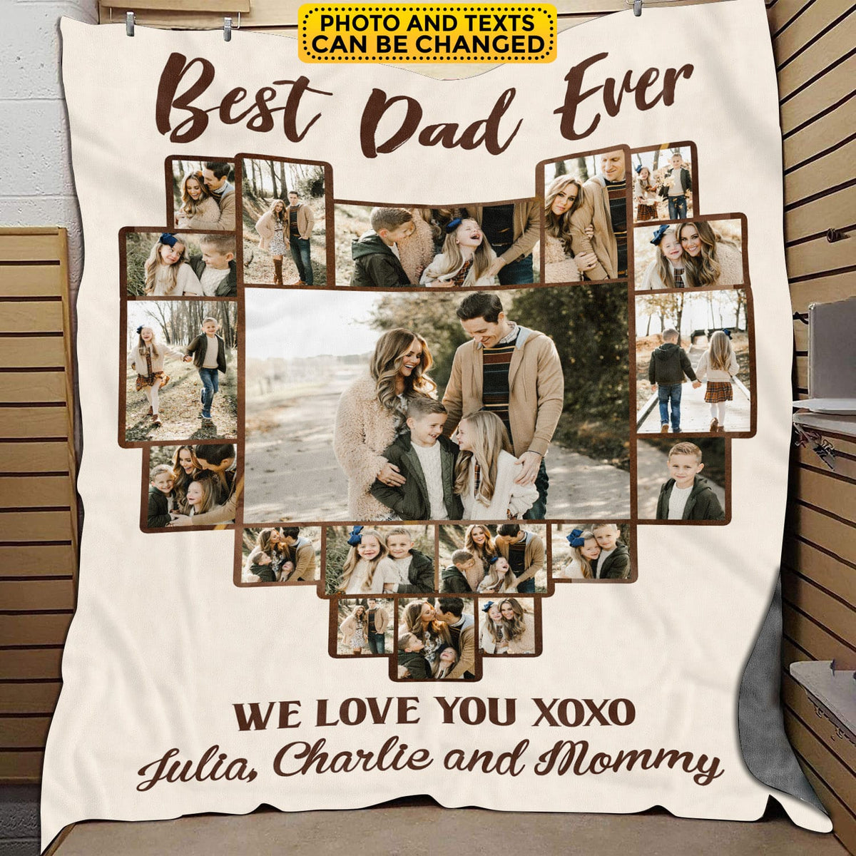 Dad Ever Personalized Photo Blanket – Fathers Day Gift – Custom Dad Gift, Custom Dad Throw Blanket, Dad Photo