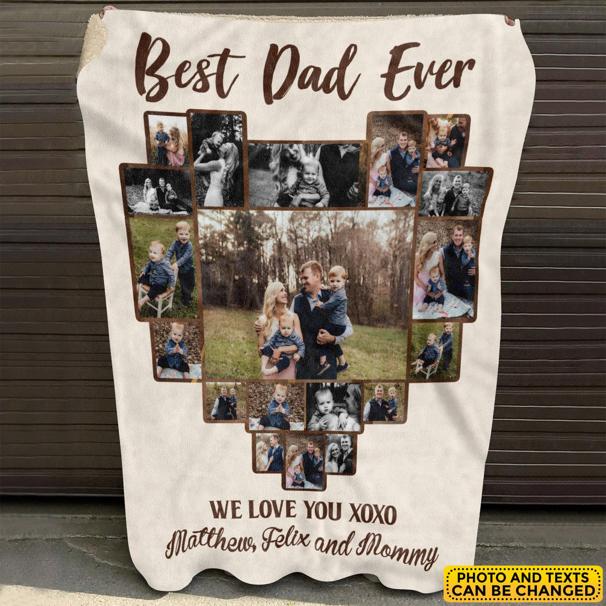Dad Ever Personalized Photo Blanket – Fathers Day Gift – Custom Dad Gift, Custom Dad Throw Blanket, Dad Photo