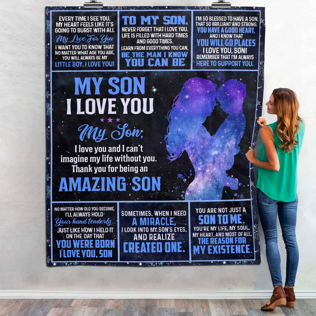 To My Son Blanket Gifts for Son from Mom – Throw Blankets Son Gifts from Dad for Son Birthday Fleece Blanket Couch Sofa