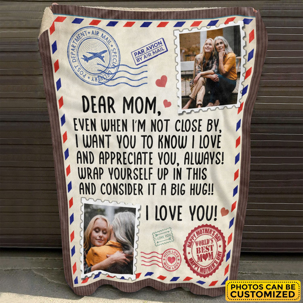 Personalized Photo Mail Mom Blanket – Custom Gifts for Mom – Blanket to My Mom Gift from Daughter Son