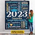 Personalized Name Class of 2023 Graduation Blanket – Graduation gifts for Her and Him – Senior 2023 Custom Name Grad College Gifts