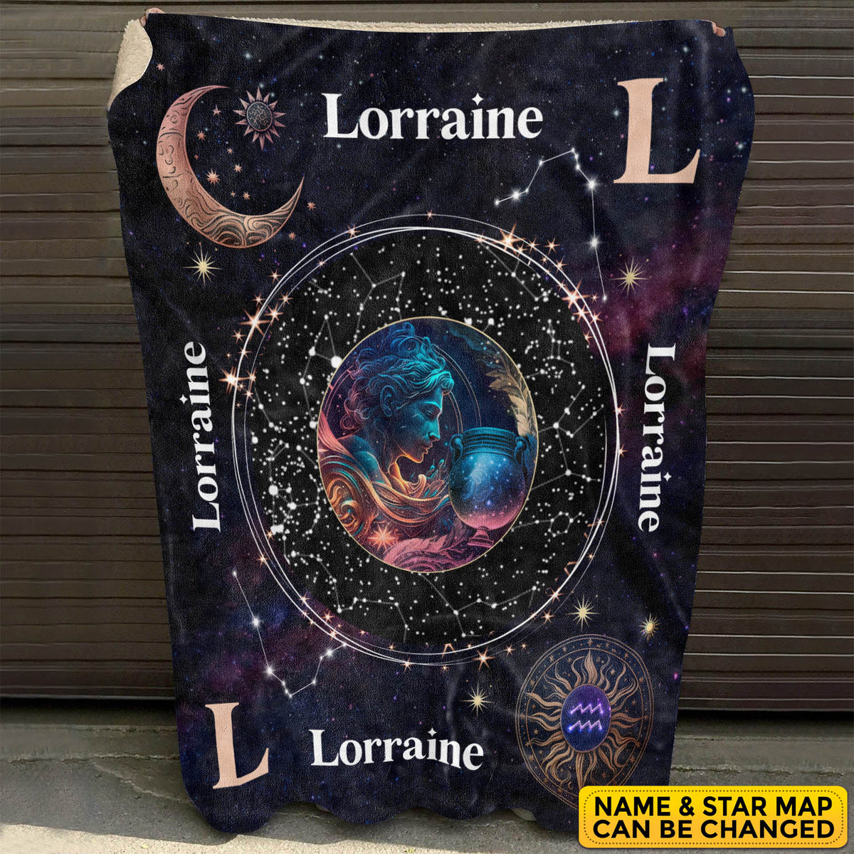 Personalized Aquarius Star Map Flannel Constellations Blanket Warm & Soft – 12 Horoscope Astrology Throw Blankets