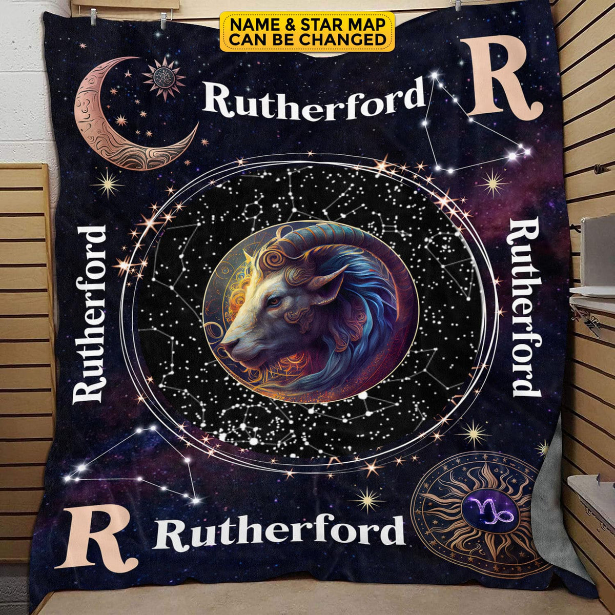 Personalized Capricorn Star Map Flannel Constellations Blanket Warm & Soft – 12 Horoscope Astrology Throw Blankets